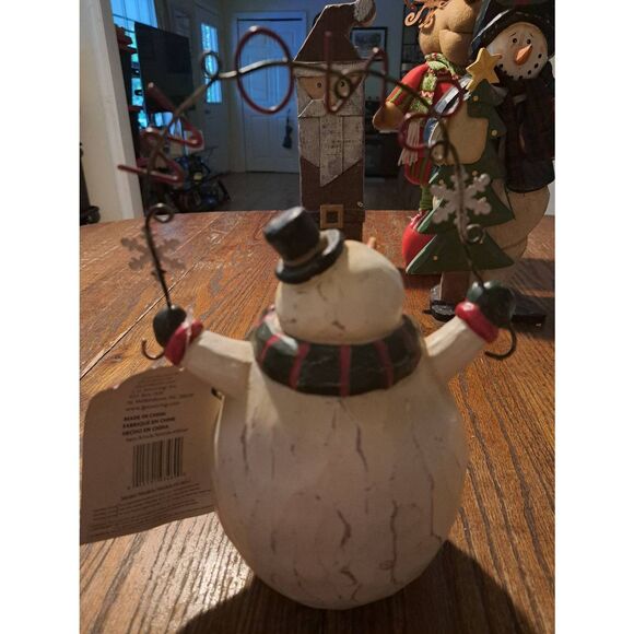 Holiday Living Snowman Figurine 11” Rustic Farmhouse Christmas Resin Shelf Decor - Picture 5 of 7